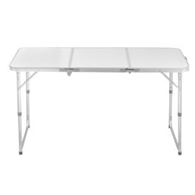 4ft Silver Outdoor Folding Table, Aluminum Alloy Rectangular 30kg, Three Fold (Option: Silvery)