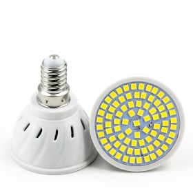 Household Energy-Saving LED Lamp Plastic Material Lamp Cup (Option: Warm White-E14 48  beads 220V)