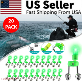 10-40 LED Fishing Bite Alarm with 2 Bells & Rod Tip Light Clip (Option: 20pcs)