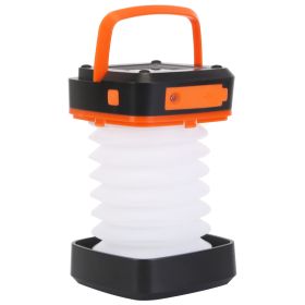 Solar LED Camping Lantern – Collapsible, USB Rechargeable (Color: Orange)