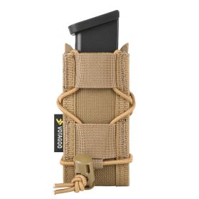 9mm MOLLE Open-Top Pistol Mag Pouch – Adjustable Tactical Belt Compatible (Option: Single-Brown)