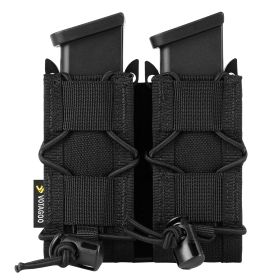 9mm MOLLE Open-Top Pistol Mag Pouch – Adjustable Tactical Belt Compatible (Option: Double-Black)