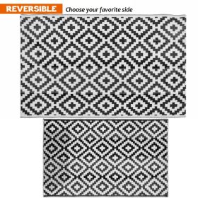 6 X 9ft Camping Carpet, Black And White (Option: Black White)