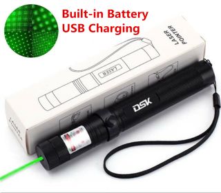 USB Rechargeable 532NM Green Laser Pointer Pen – 1mW Visible Beam Light for Astronomy (Option: Green Light)