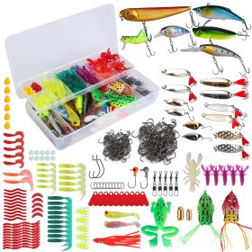 375Pcs Fishing Bait And Tackle Box Saltwater Freshwater Lifelike Popper Crankbaits Crickets Frogs Spoon Lures Maggots (Option: 375Pcs)