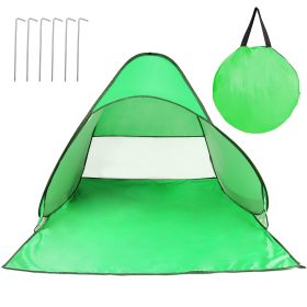 1Pc 2-3Person Beach Tent With Net Window Storage Bag 64.96 X 59.06 X 43.31in Anti-UV Automatic Waterproof (Color: Green)