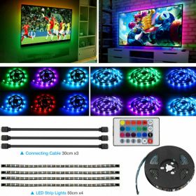 4x50CM USB 5V RGB LED Strip  Light  Remote Kit (Option: Colour)