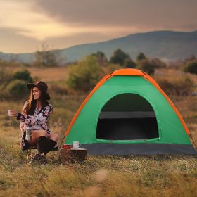 Double Layered Orange Green Tent (Color: Orange)