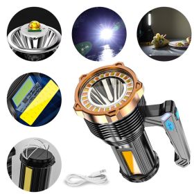 Rechargeable LED Flashlight – Portable Super Bright Spotlight with 8 Modes (Color: Black)