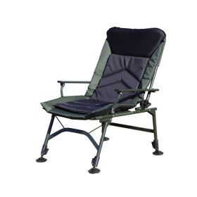 Camping Lounge Chair, Recliner With Adjustable Backrest (Option: Black and green)