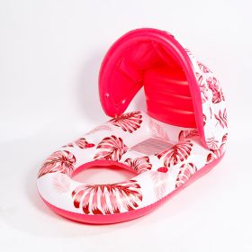 Large Pool Lounger with Sunshade and Cup Holder Includes Manual Pump (Option: Style1 Pink)