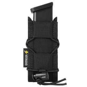 9mm MOLLE Open-Top Pistol Mag Pouch – Adjustable Tactical Belt Compatible (Option: Single-Black)