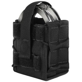 Tactical MOLLE Double Handcuff Holster – Open Top Belt & Vest Pouch (Color: Black)