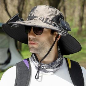 Widened Fisherman Solar Fan Hat 4 Colors (Option: Yellow Camo)