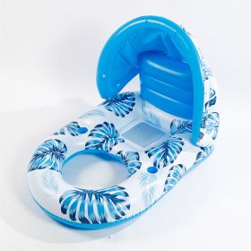 Large Pool Lounger with Sunshade and Cup Holder Includes Manual Pump (Option: Style1 Blue)