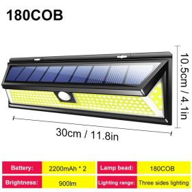 Solar LED Outdoor Wall Light with Motion Sensor (Emitting Color: 180 LED no remote)