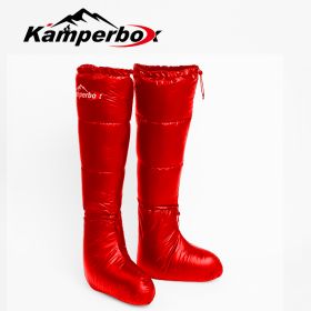 Kamperbox Camping Sleeping Bag Down Boots (Option: Longsocks Red)