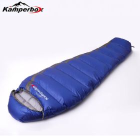 Kamperbox Ultra-Warm Winter Down Sleeping Bag for Camping (Color: Blue)